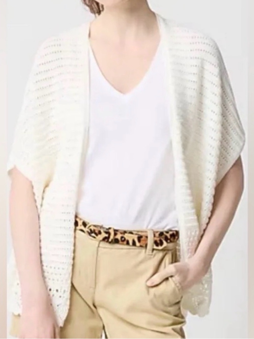 J. Crew Pointelle open front wrap - Picture 2 of 5